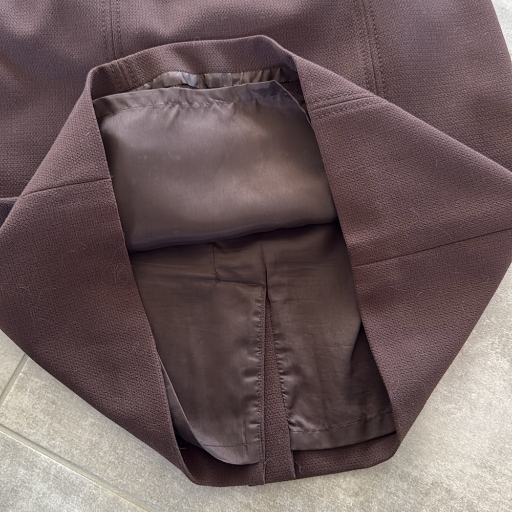 NWT LOFT Chocolate Brown Lined Pencil Skirt w/ Side Zipper & Belt Loops - Size 6 - Picture 10 of 12